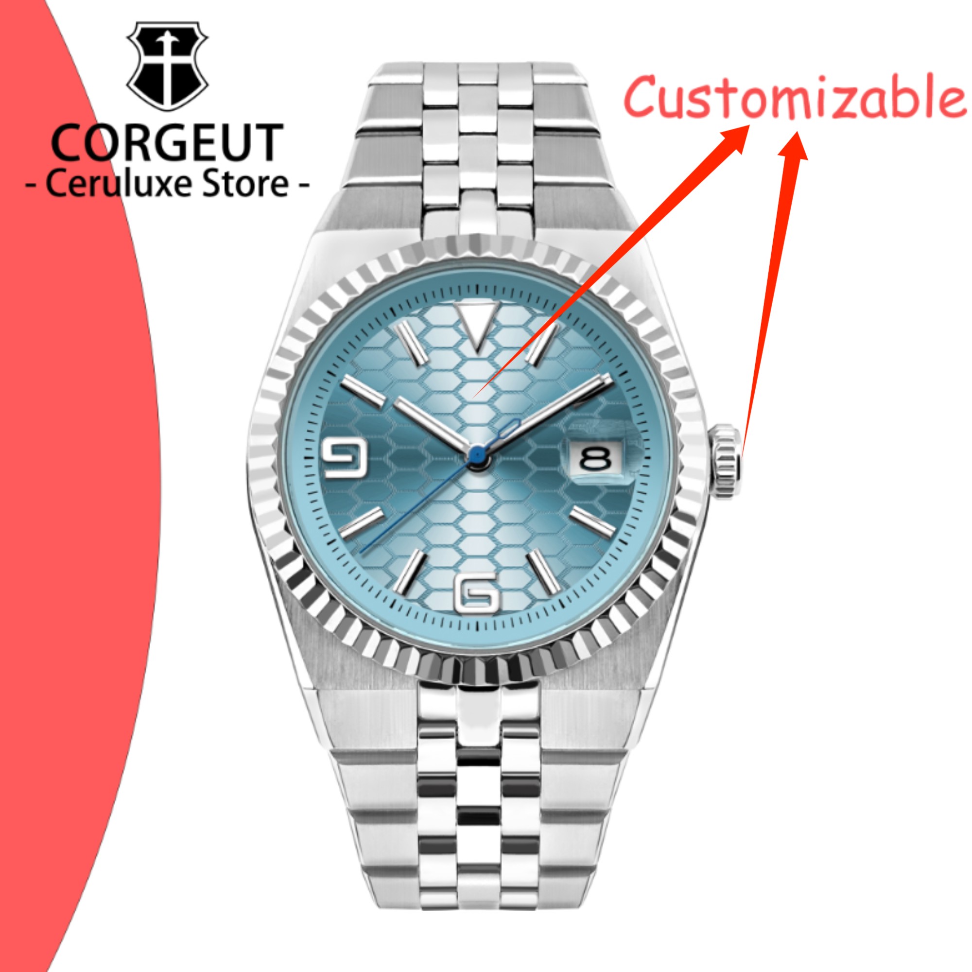 Luxury Watch Logo - CUSTOM Logo Diy 40mm NH35 Mechanical