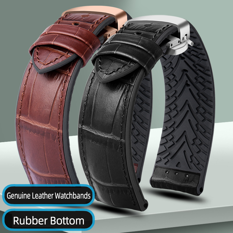 Luxury Watch Rolex - Genuine Leather Watchbands 19/20/21/22mm Rubber Bottom