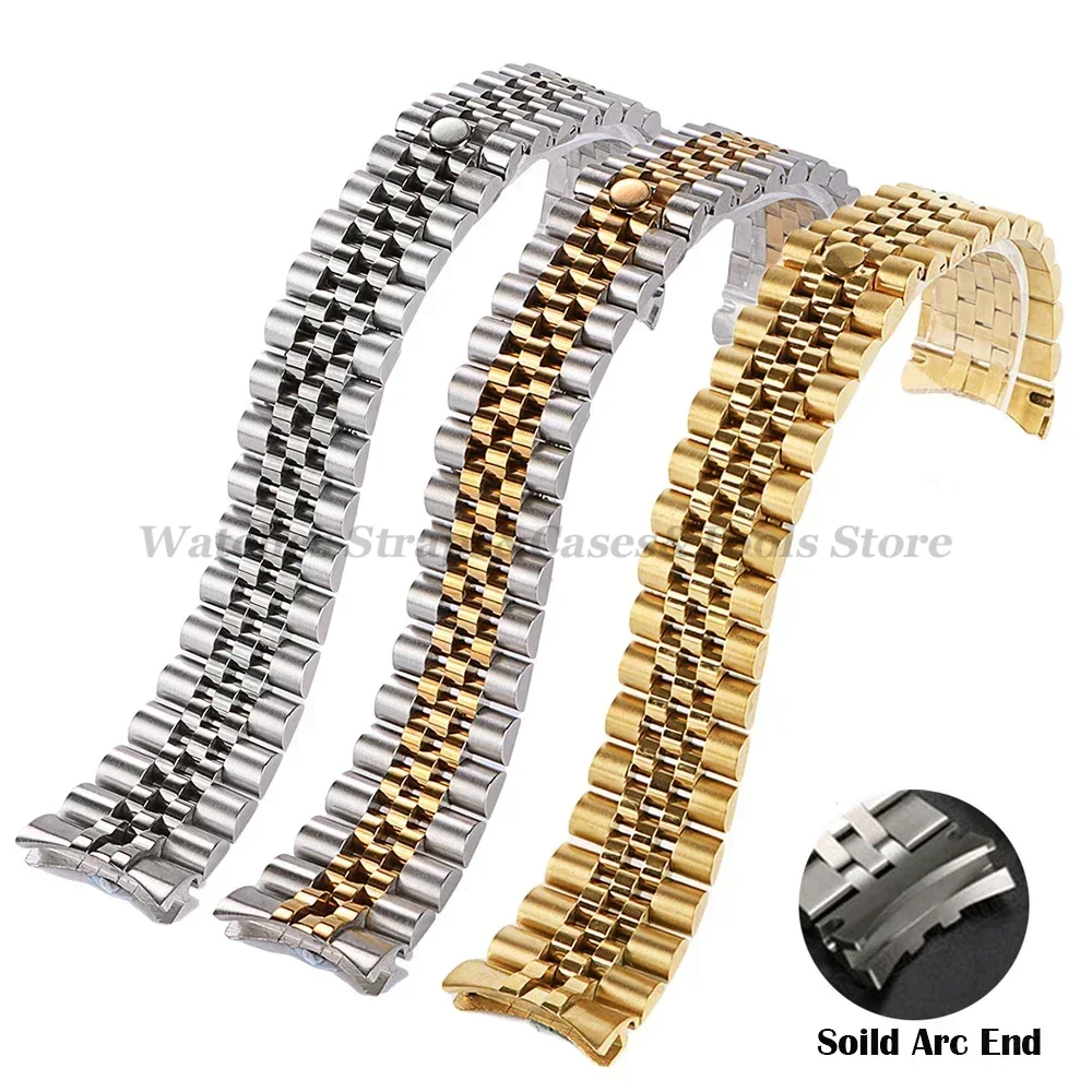 Luxury Watch Rolex - Solid Arc Stainless Steel Watchband for