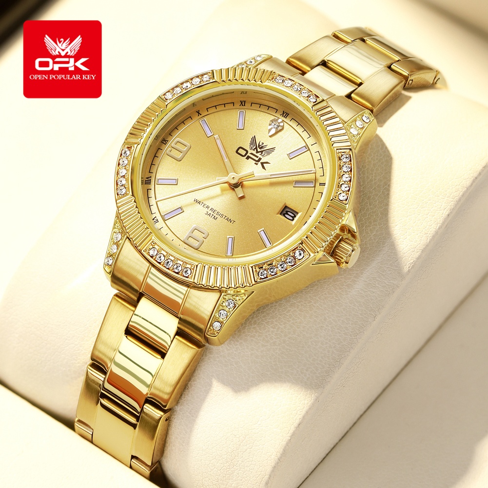 Luxury Watch All Brands - OPK 8184 Luxury All Gold Women
