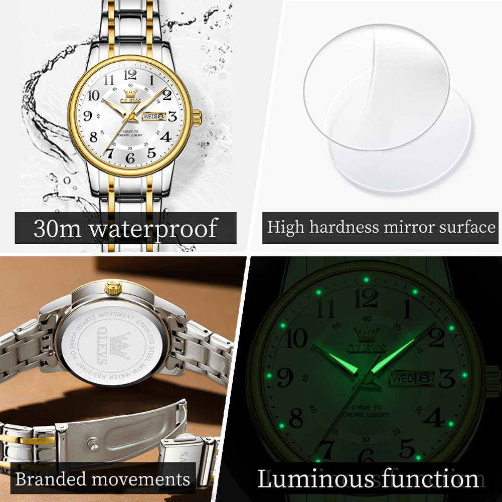 OLEVS 2891 Luxury Brand Fashio - đánh giá và giá Luxury Watch Green