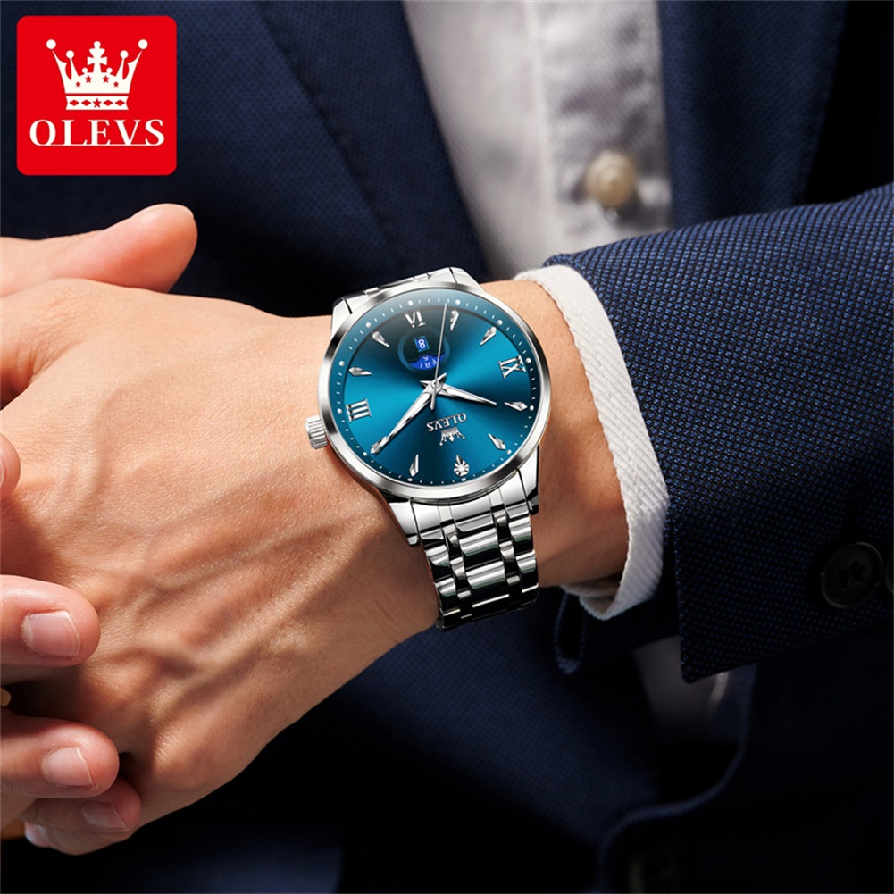 OLEVS Moon Phase men's watches - đánh giá và giá Luxury Quartz Watch Brands