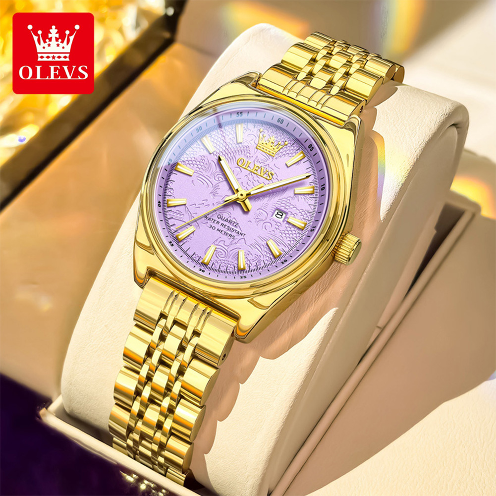 OLEVS Brand Luxury Gold Watch  - đánh giá và giá Luxury Watch Green