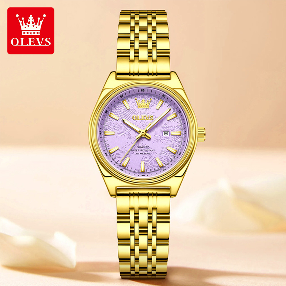 OLEVS Brand Luxury Gold Watch  - đánh giá và giá Luxury Watch Green
