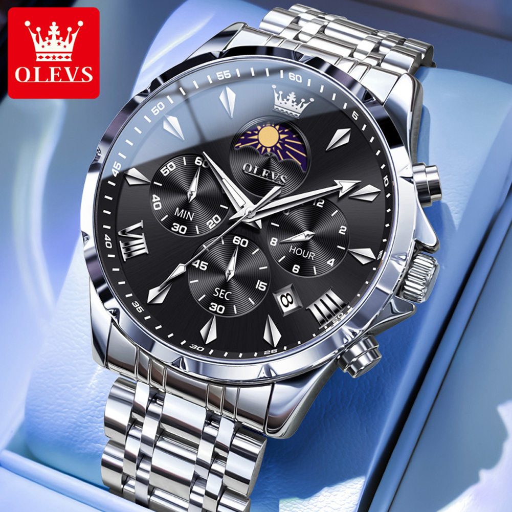 OLEVS 3653 Brand Moon Phase Ca - đánh giá và giá Zen Luxury Watch