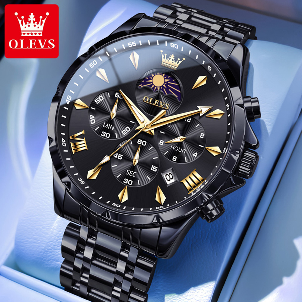 OLEVS 3653 Brand Moon Phase Ca - đánh giá và giá Zen Luxury Watch