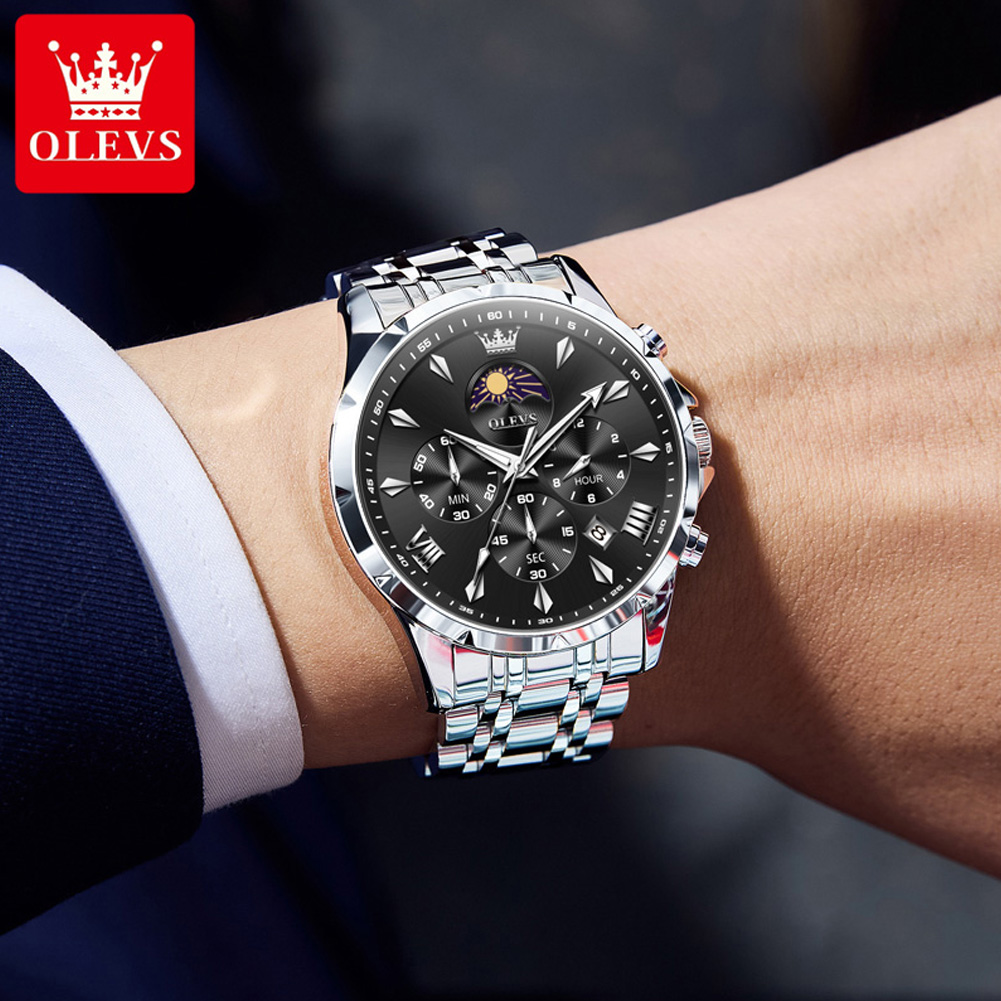 OLEVS 3653 Brand Moon Phase Ca - đánh giá và giá Zen Luxury Watch