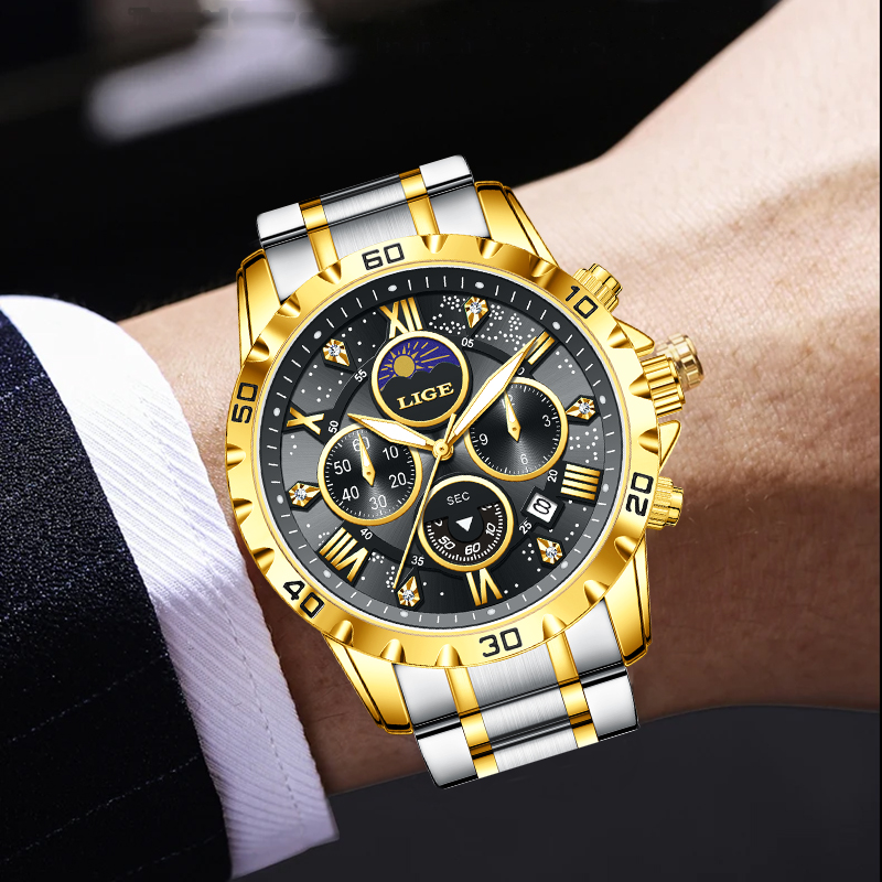 LIGE Top Brand Luxury Quartz M - đánh giá và giá Luxury Quartz Watch Brands