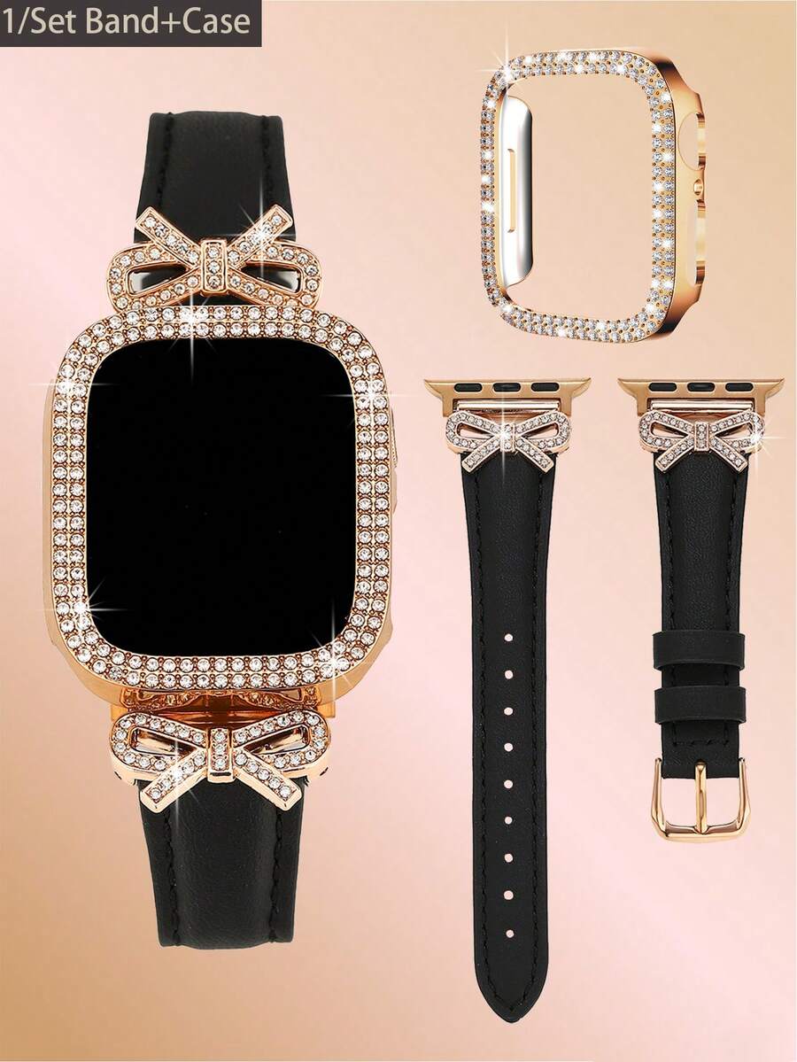 1/Set Luxury Rose Gold Diamond - đánh giá và giá Luxury Watch Apple Bands