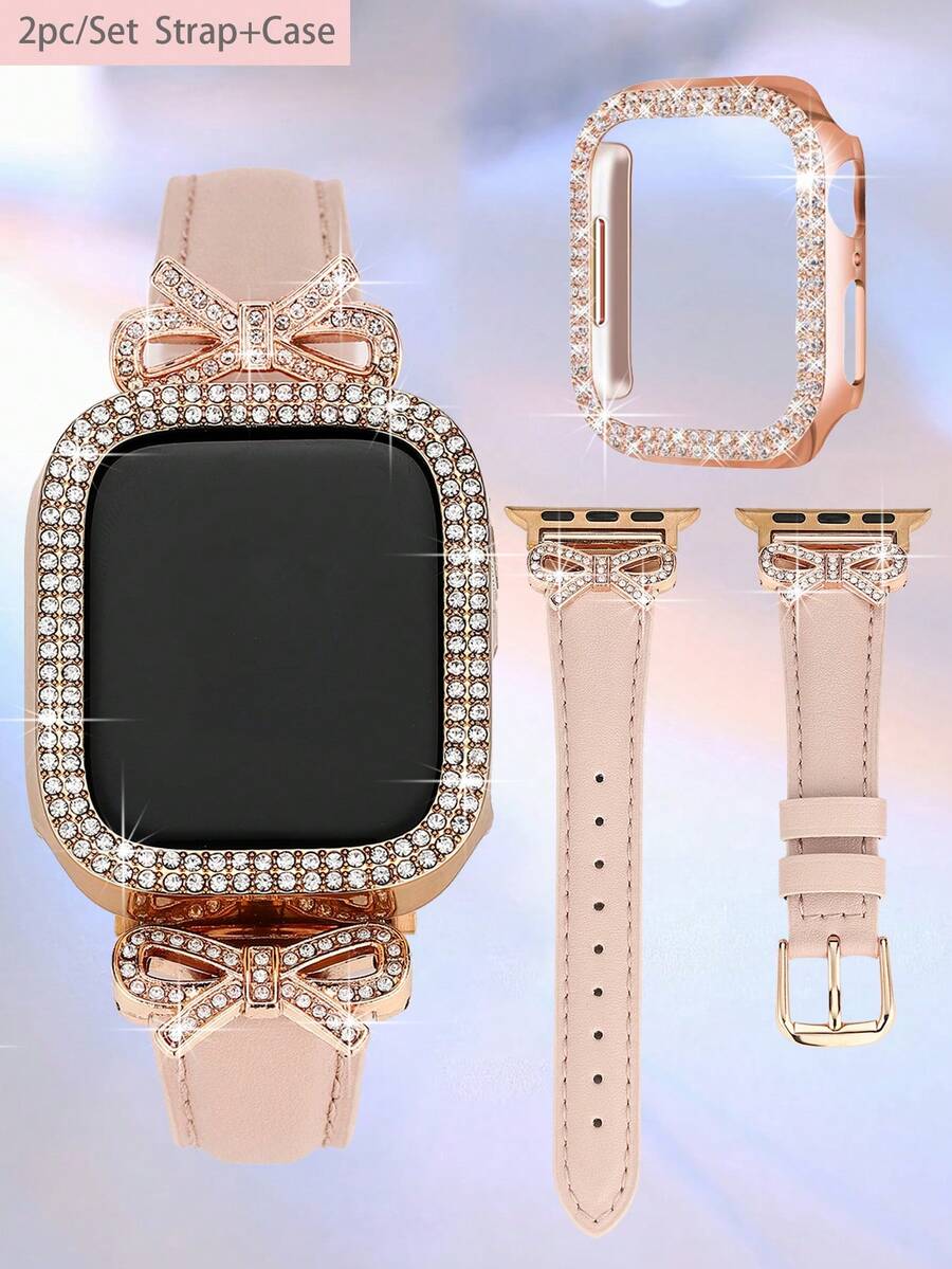 1/Set Luxury Rose Gold Diamond - đánh giá và giá Luxury Watch Apple Bands