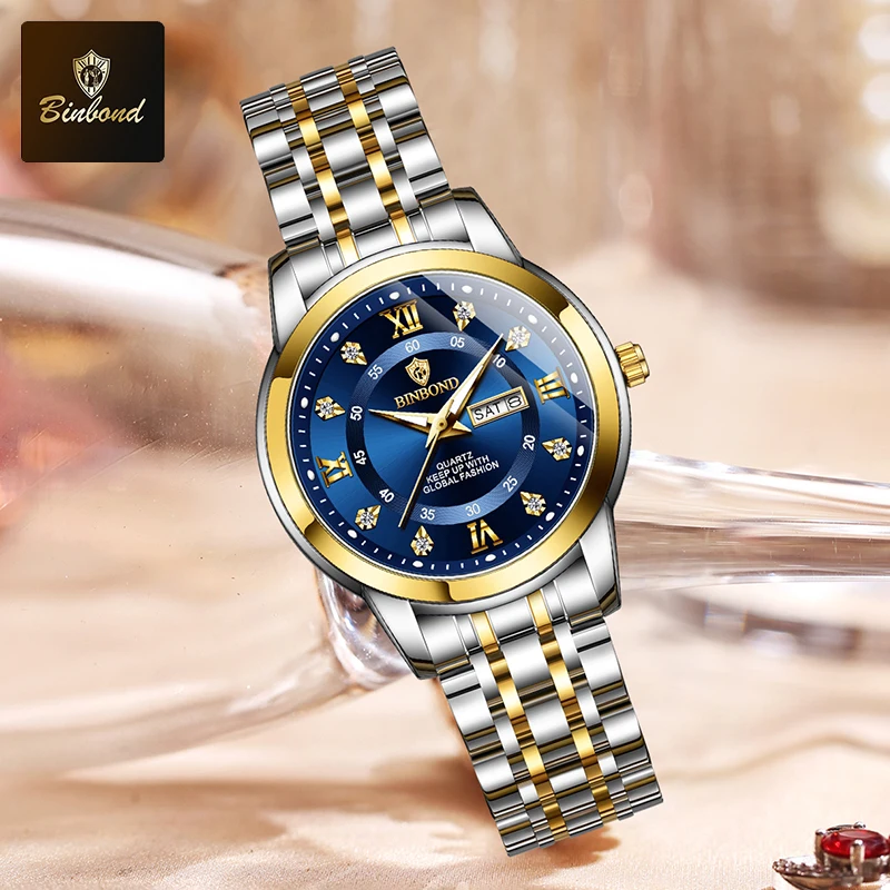 BINBOND B7169 Top Brand Luxury - đánh giá và giá Luxury Watch Green