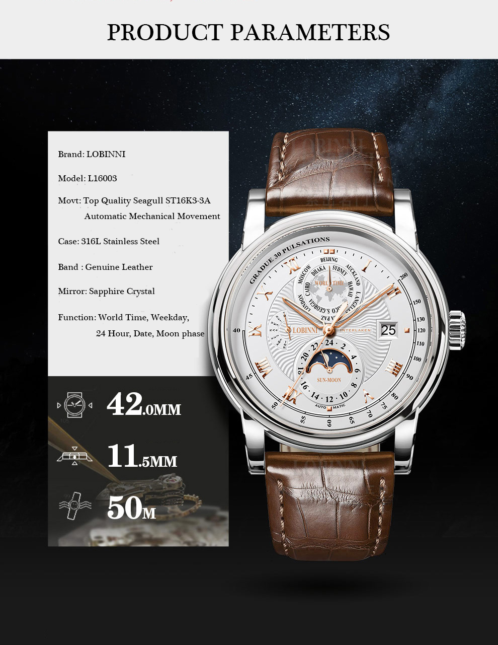 Lobinni Nam Dây Cao Cấp Thương - đánh giá và giá Luxury Watch Brands In World